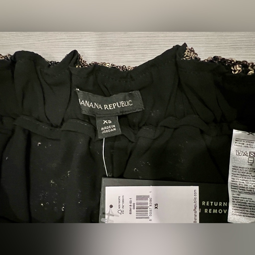 BNWT Banana Republic Women’s Black & Gold Sequin Lined Pants. XS. Holiday Party! - Picture 4 of 10